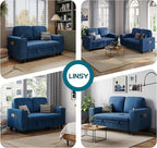 LINSY HOME Loveseat Sofa with Pull Out Couch Chaise: 2-in-1 Convertible 2 - Image 8