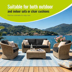 8Pcs Outdoor Cushion Covers, Stretch Patio Furniture Couch Chair Slipcovers | - Image 7