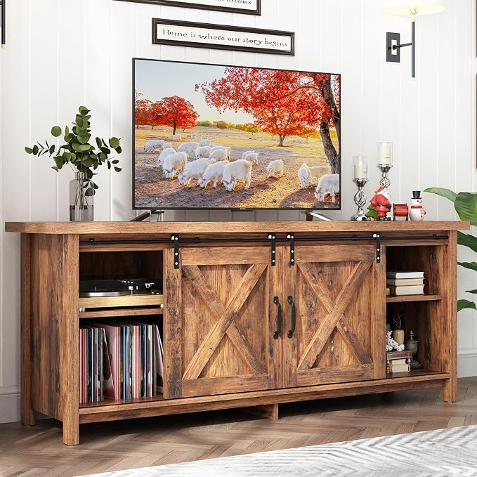 Farmhouse TV Stand for 55-65in TV by Unknown