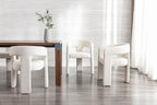 BESTANO Modern Linen Fabric Upholstered Dining Chairs - Image 4