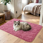 2x3 Blush Fluffy Soft Area Rug Non-Slip - Image 2