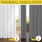 NICETOWN Greyish White 100% Blackout Linen Curtains 84" Long, Farmhouse Thick - Image 6