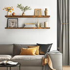 BAYKA Floating Shelves, 48 inches Long Wall Mounted Rustic Wood Shelves - Image 5