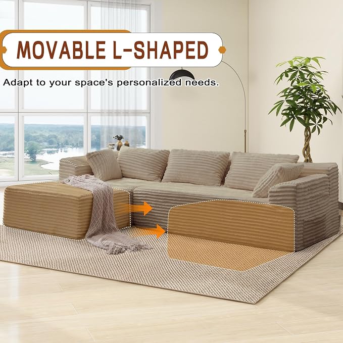 Korser 110" L-Shaped Modular Sectional Sofa - Image 6