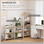 4NM 5 Tiers No Assembly Book Shelves, 51.2" H Folding Bookshelf Bookcase Open - Image 5
