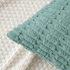 MIULEE Corduroy Decorative Throw Pillow Covers 20x20 Teal Green Pack of 2 | - Image 2