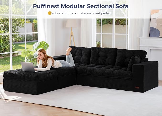 MAXYOYO 104" U Shaped Modular Sectional Sofa - Image 3