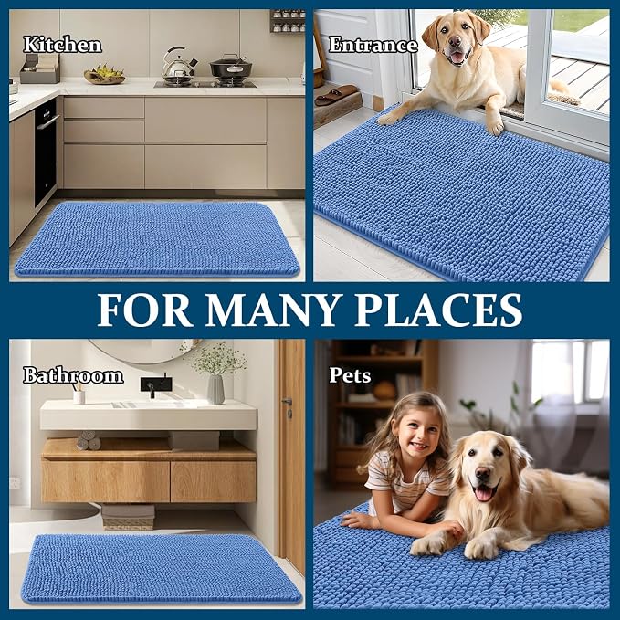 OLANLY Dog Door Mat for Muddy Paws 70x46, Super Absorbent Chenille Mud Mat | - Image 8