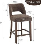 VKNOW Bar Stools Set of 4, Upholstered Counter Height Bar Stools, Modern - Image 2