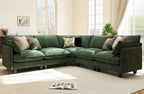 Ihanherry 107" Oversized V-Shaped Modular Sectional Sofa, Cloud Couch by iHanHerry