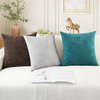 CaliTime Decorative Couch Throw Pillow Covers 22 X 22 Inches Teal | Pack of 2 - Image 5