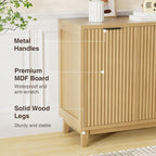 Fluted Cabinet with Storage, 2 Doors Sideboard Buffet, Mid Century Modern - Image 5