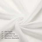 Ivory Sheer Curtains 63 Inch Long 2 Panels, Elegant Voile Drapes - Image 6