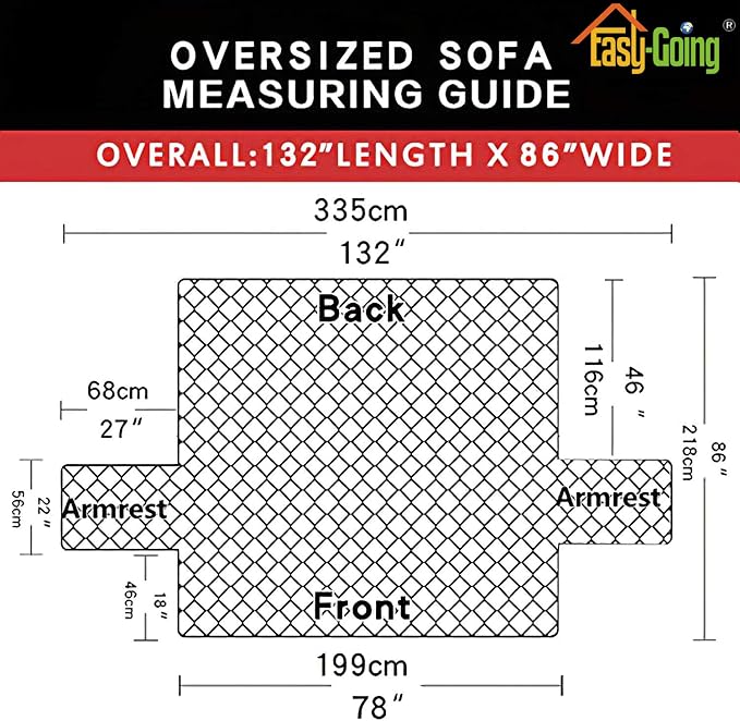 Easy-Going Reversible Couch Cover, 3 Cushion Sofa, Washable Slipcover - Image 6