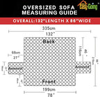 Easy-Going Reversible Couch Cover, 3 Cushion Sofa, Peacockblue/Beige | X-Large - Image 6