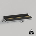 WOPITUES Floating Shelves with Gold Metal Guardrail, Shelves - Image 3