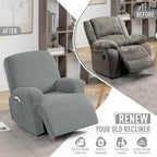 TAOCOCO Recliner Cover 4-Pieces, Recliner Stretch Sofa Slipcover, Recliner - Image 4
