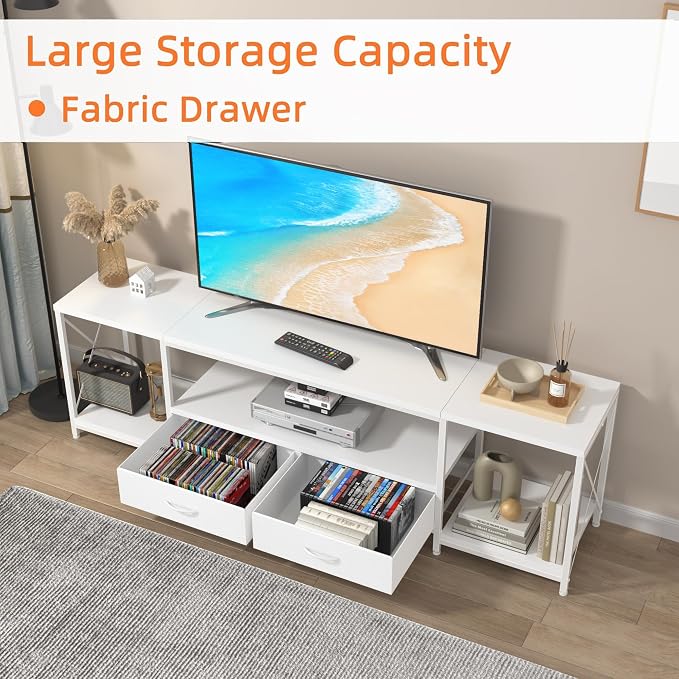 GYIIYUO TV Stand with Fabric Drawers - Image 5