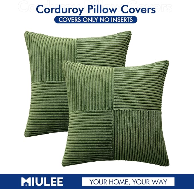 MIULEE Moss Green Decorative Throw Pillow Covers - Image 6