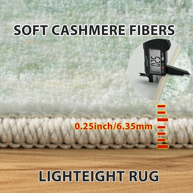 Aelenmu 6x9 Area Rugs for Living Room Washable Bedroom Dining Room Green | - Image 7