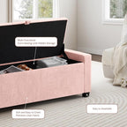 GRAINELL Storage Ottoman Bench, Upholstered Tufted Bedroom Bench - Image 5
