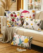 Embroidered Lumbar Pillow Cover 20x12 Inch, Bird Lemon | Decorative Throw - Image 6