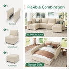 HONBAY Modular Sectional Couch L Shaped Sectional Sofa - Image 5