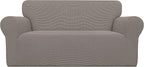 Easy-Going Stretch Loveseat Couch Covers Washable Taupe | 1-Piece Loveseat by Easy-Going