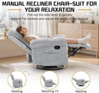 Korser Recliner Chair, Swivel Rocker Recliner Chair - Image 4