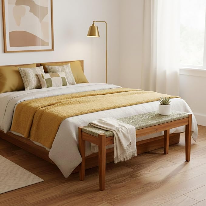 Solid Wood Acacia Indoor Bench - Image 7
