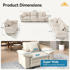 SUNSHINE VALLEY 3 Piece Living Room Sofa Furniture Set, Chenille Modular - Image 2