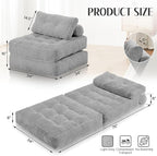 HABUTWAY Folding Sofa Bed, Convertible Sleeper Chair Bed w/Dual-Pillow & Handle - Image 2