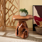 Cedar Wood Tree Stump Stool 13.5"x12"x14"H Live Edge Natural Coffee Side Table - Image 3
