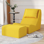 Giant Bean Bag Chair for Adults, Corduroy Chaise Lounge by SnugSofeeFoamSofa
