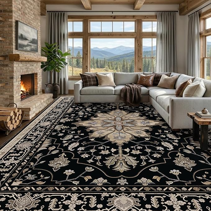 RELEANY Washable Area Rug, Large 10'x14', Water Repellent, Pet Friendly by RELEANY