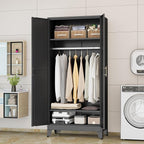 erosoei 71 "Metal Armoire Wardrobe Closet, Steel Clothing Storage Cabinet - Image 7
