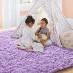 Fluffy Soft Purple Rug 5x7 Ft, Shaggy Rugs - Image 2