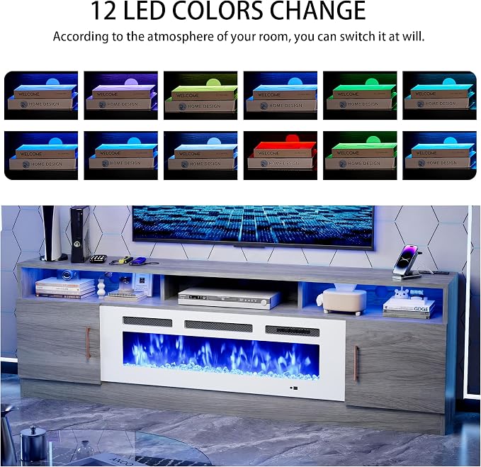 oneinmil 78" Fireplace TV Stand - Image 3