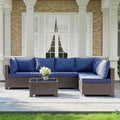 MOCHITO 7 Pieces Outdoor Patio Furniture Sets, All-Weather Sectional Sofa Dark by Unknown