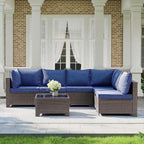 MOCHITO 7 Pieces Outdoor Patio Furniture Sets, All-Weather Sectional Sofa Dark by Unknown