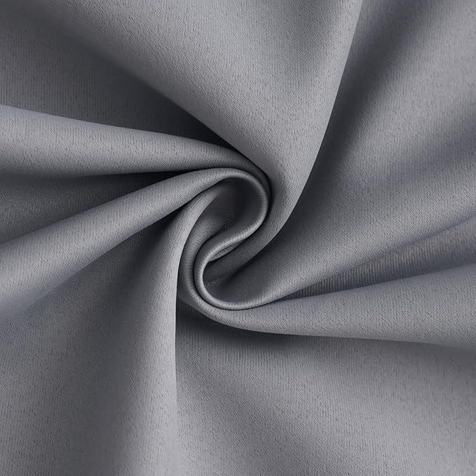 Yakamok Grey 100% Blackout Curtain Panels 84 inches, 2 Panels | Blackout - Image 3