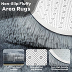 Noahas 8x10 Extra Large Tie-Dyed Blue and Grey Fluffy Area Rug Non-Slip - Image 4