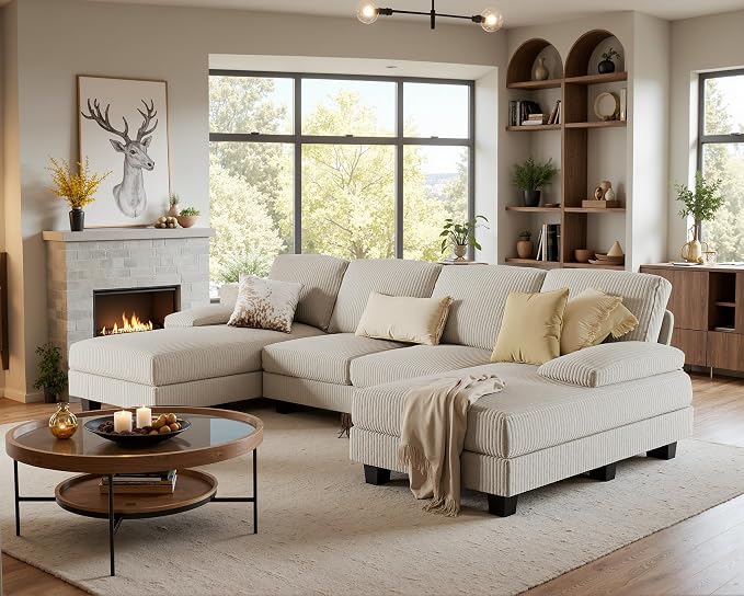 Furniwell Convertible Sectional Sofa Couch, 4 Seat Sofa Set - Image 3