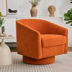 Swivel Barrel Accent Chair, Round Chenille Fabric Living Room Arm Chairs by ErdoruLiving