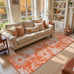 Findosom Fall Runner Rug 2x8, Non Slip High-Low Textured Floral Washable Runner - Image 7