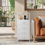 Somdot White Nightstand with Charging Station and LED Light - Image 7