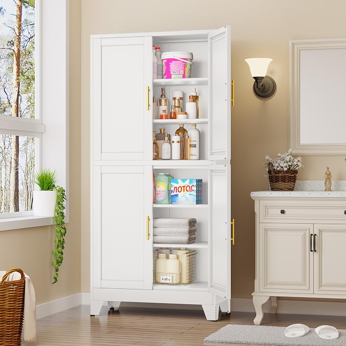 GAIOUS 75.2" Tall Metal Pantry Cabinet, Kitchen Pantry Storage Cabinets - Image 6