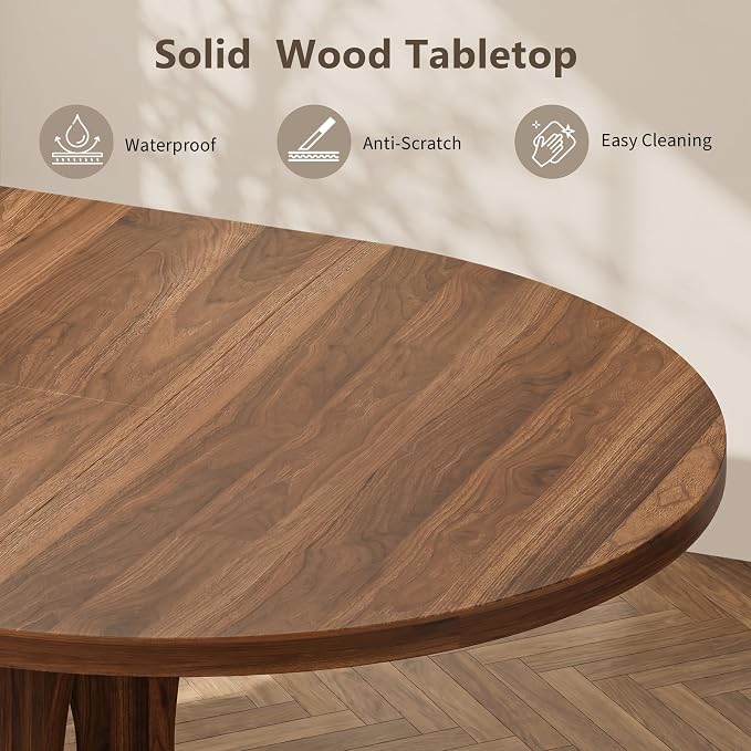 Einhomn 43-59" Extendable Round Dining Table, Kitchen Table - Image 5