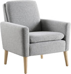 Accent Chair Set of 2 Living Room, Fabric Upholstered Comfy Reading Chair - Image 3