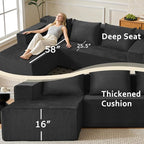 ANONER 103" L Shaped Modular Couch, Modular Sectional Sofa - Image 2
